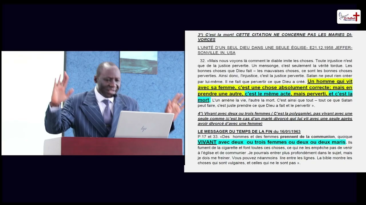 Pas de Polygamie au Branham Tabernacle