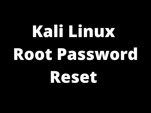 How to Reset Forgotten Password on Kali Linux