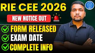 RIE CEE 2026 Notification Out | Form Released, Exam Date Out | B.Ed, M.Ed Courses Notification