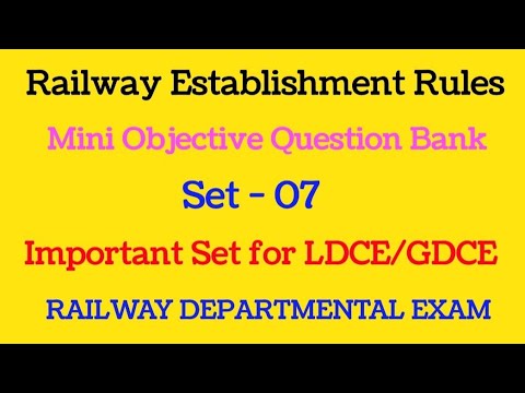 Establishment Rule Mini Objective Question Bank Set 07 fol Railway ...