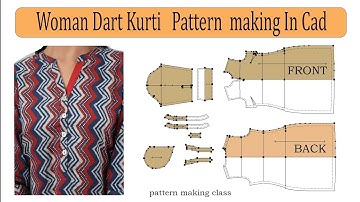 Ladies Dart Kurti Pattern Making|  V Neck Kurti Pattern Making