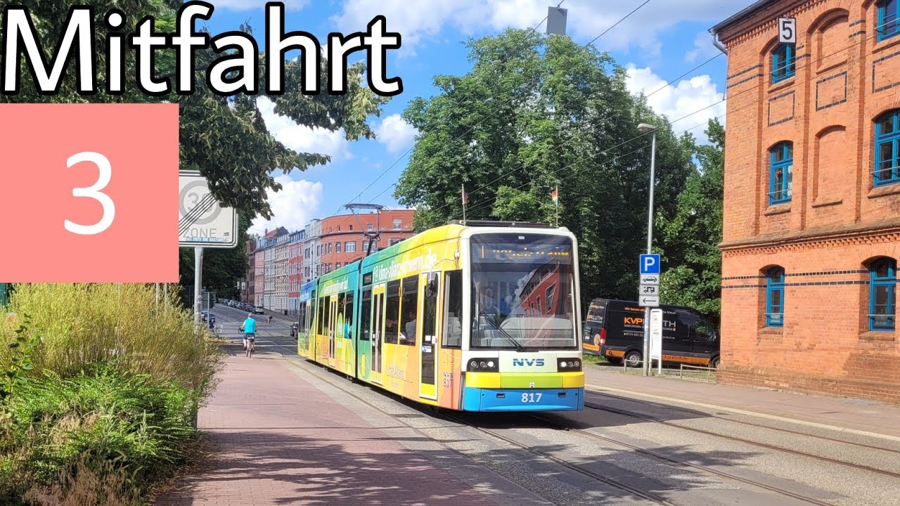 Straßenbahn Schwerin | Mitfahrt | Flexity Classic SN2001 | Linie 3 | Neu Pampow - Hegelstraße