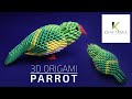 3D Origami Parrot | How to make paper parrot | Paper Parrot Making | #diy | #crafts | #craftpaper