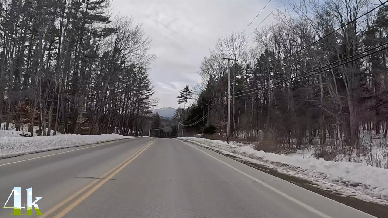 Scenic Drive On A Near Empty Road From Okemo Mountain to Bromley Mountain, Vermont (4K)