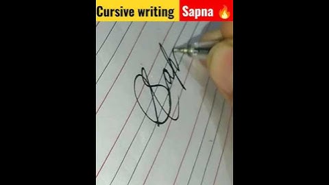 cursive writing spana नाम सपना जो है देखना #ytshort #shorts