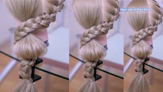 Причёска в школу, из кос Hair tutorial Peinado de trenza Причёска в школу, из кос Hair tutorial Peinado de trenza