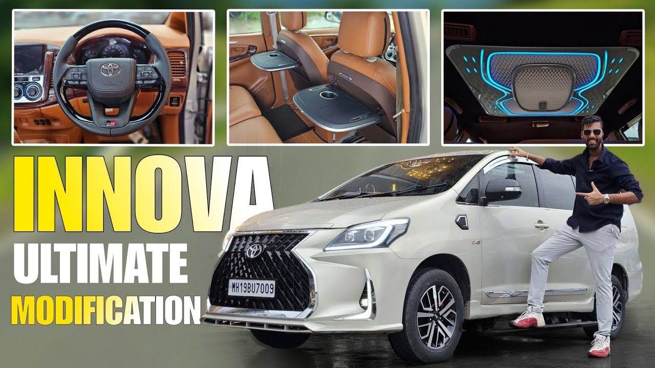 INNOVA ULTIMATE MODIFICATION WITH LEXUS STYLE LOOK & COSMIC ROOF, SEAT TRAY, GR SPORTS STEERING...!!