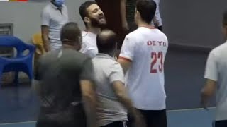 مشادة كلامية بين لاعبي الاهلي و الزمالك في نهائي كأس مصر لكرة الطائرة و خمس كروت حمراء للفريقين 