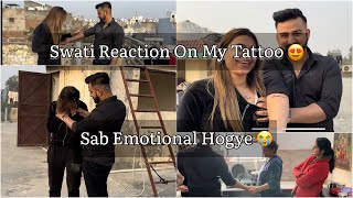 Swati’s Reaction On My Tattoo 😍 | Emotional Hogyi Mom Bhi 😭 @rajatbornstar #couplevlog #tattoo