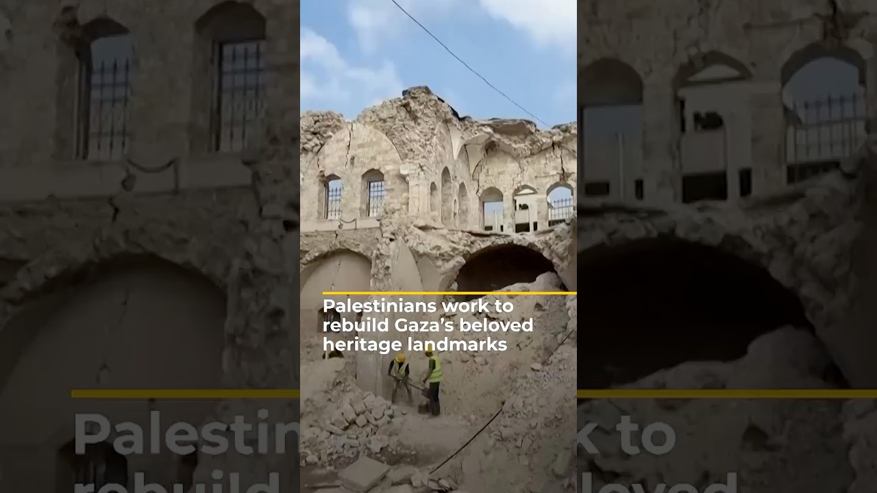 الفلسطينيون يعملون على إعادة بناء معالم غزة التراثية المحبوبة | AJ #shorts