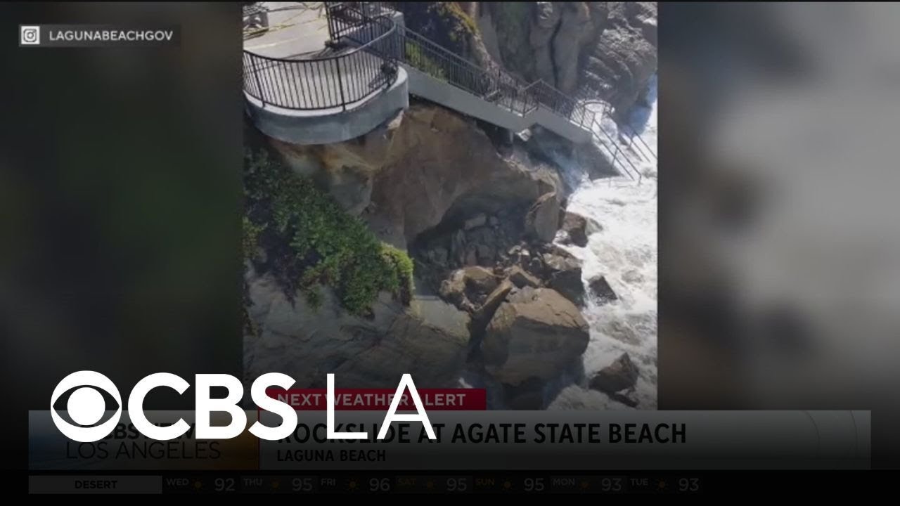 Laguna Beach rockslide impacts access to Agate State Beach