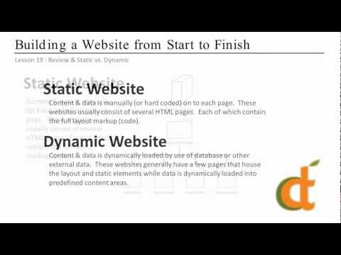 Building a Web site start to finish | Part 19 - Review & Static vs. Dynamic Development