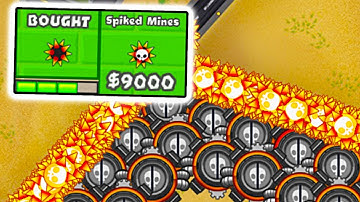 So I Filled My Entire Map With The $9,000 Spiked Mines... (Bloons TD Battles)