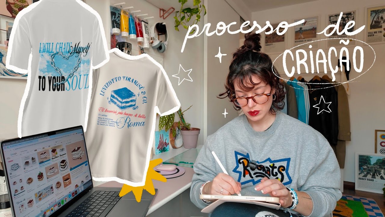 criando estampas de camiseta porque tô entediada (processo, cores, fontes) ✿