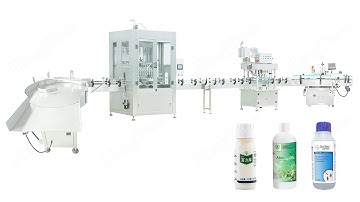 Pesticide Dispensing Productioin Line | Automatic 1Liter Bottle Filling Capping Labeling Machines
