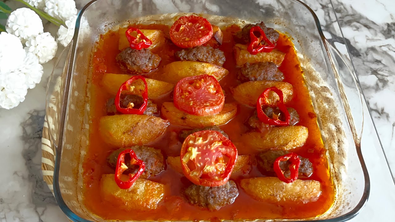 BİRAZ PATATES VE KIYMA İLE LEZZETLİ YEMEK TARİFİ | FIRINDA PRATİK ???? PATATES KÖFTE | fırın yemekleri