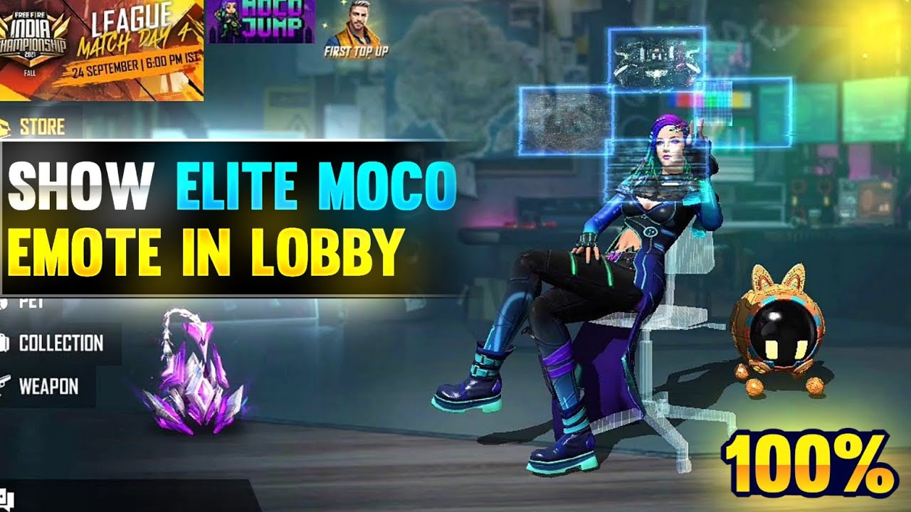 SHOW ELITE MOCO EMOTE IN LOBBY | LOBBY MA ELITE MOCO KA EMOTE KAISE DIKHAYA | USE ELITE MOCO EMOTE