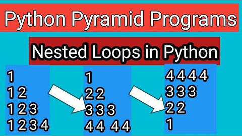 Python Pyramid programs | Nested For Loop in Python