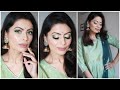 Navratri Series | Navrang - Green | Day 2 | Half Cut Crease Makeup Look | Mehandi Look | Kavya K