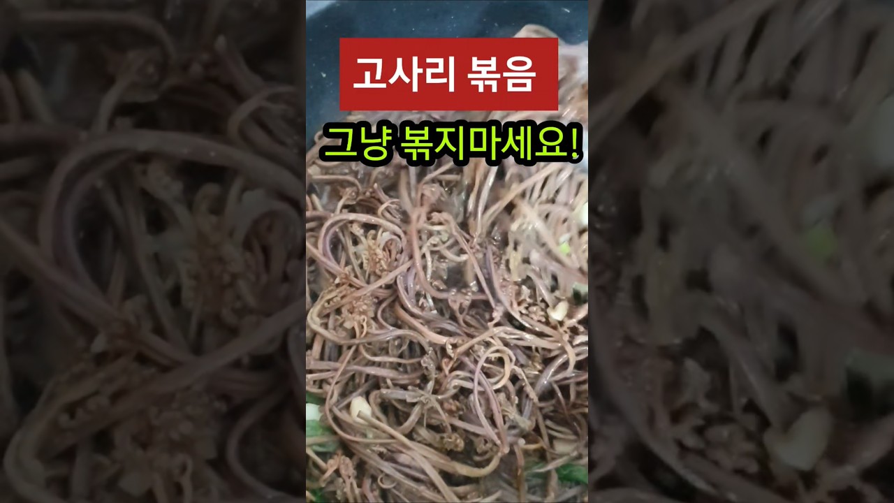 고사리볶음 그냥 볶지 마세요! 레시피 숏폼 썸네일