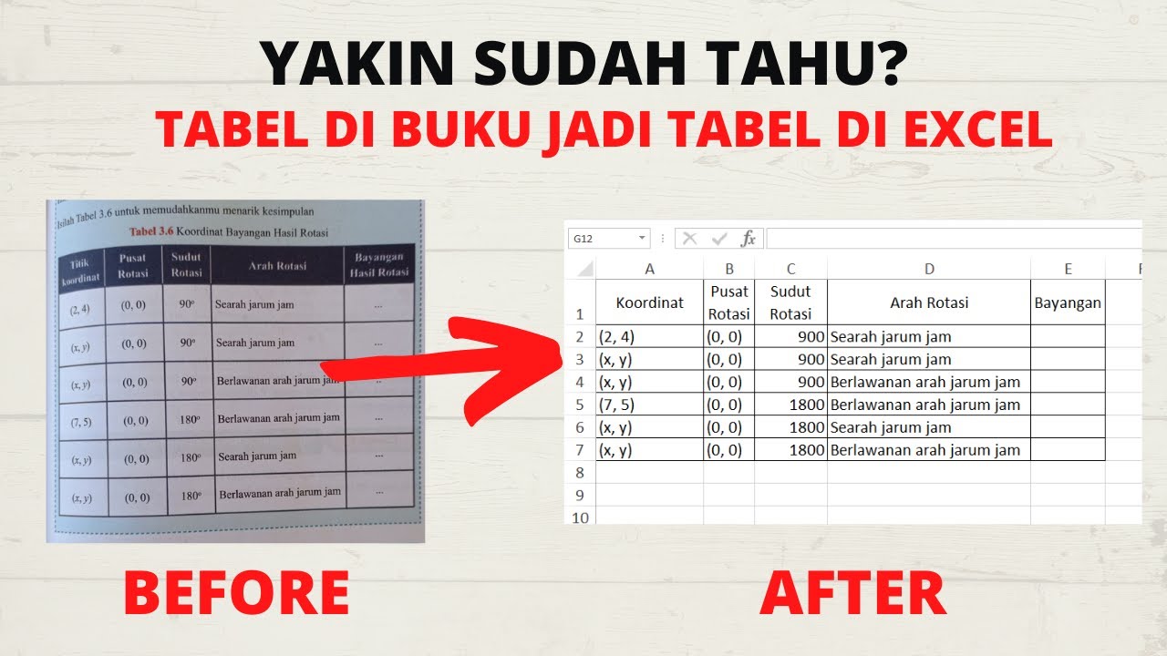 Cara Merubah Foto Tabel Di Buku Jadi Tabel Di Excel Youtube