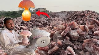 Making Health Friendly Table Lamp From Pink Salt Stone | How To Make Table Lamp