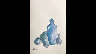Easy watercolor Idea for Beginners #art #painting #watercolor #impression #potart #creative #shorts