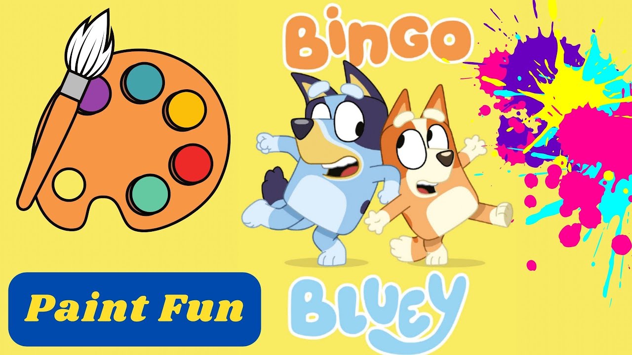 Bluey and Bingo Bluey TV Show Painting Fun YouTube