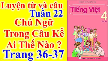 Tiếng Việt Lớp 4 Tuần 22 Luyện Từ Và Câu – Chủ Ngữ Trong Câu Kể Ai Thế Nào – Trang 36 - 37
