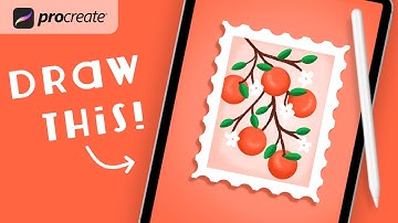 Procreate Step by Step Tutorial - Orange Stamp Fruit Illustration