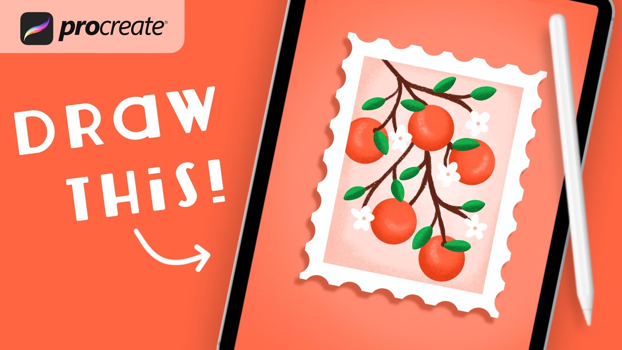 Procreate Step by Step Tutorial - Orange Stamp Fruit Illustration - YouTube