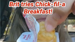 Brit Tries Chick-fil-A Breakfast + Polynesian Sauce for the First Time