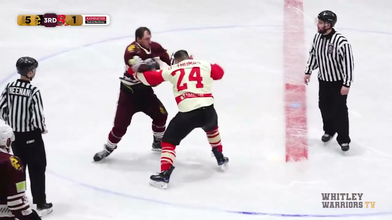 Ross Murray vs Dave Thomas NIHL fight 16-2-20