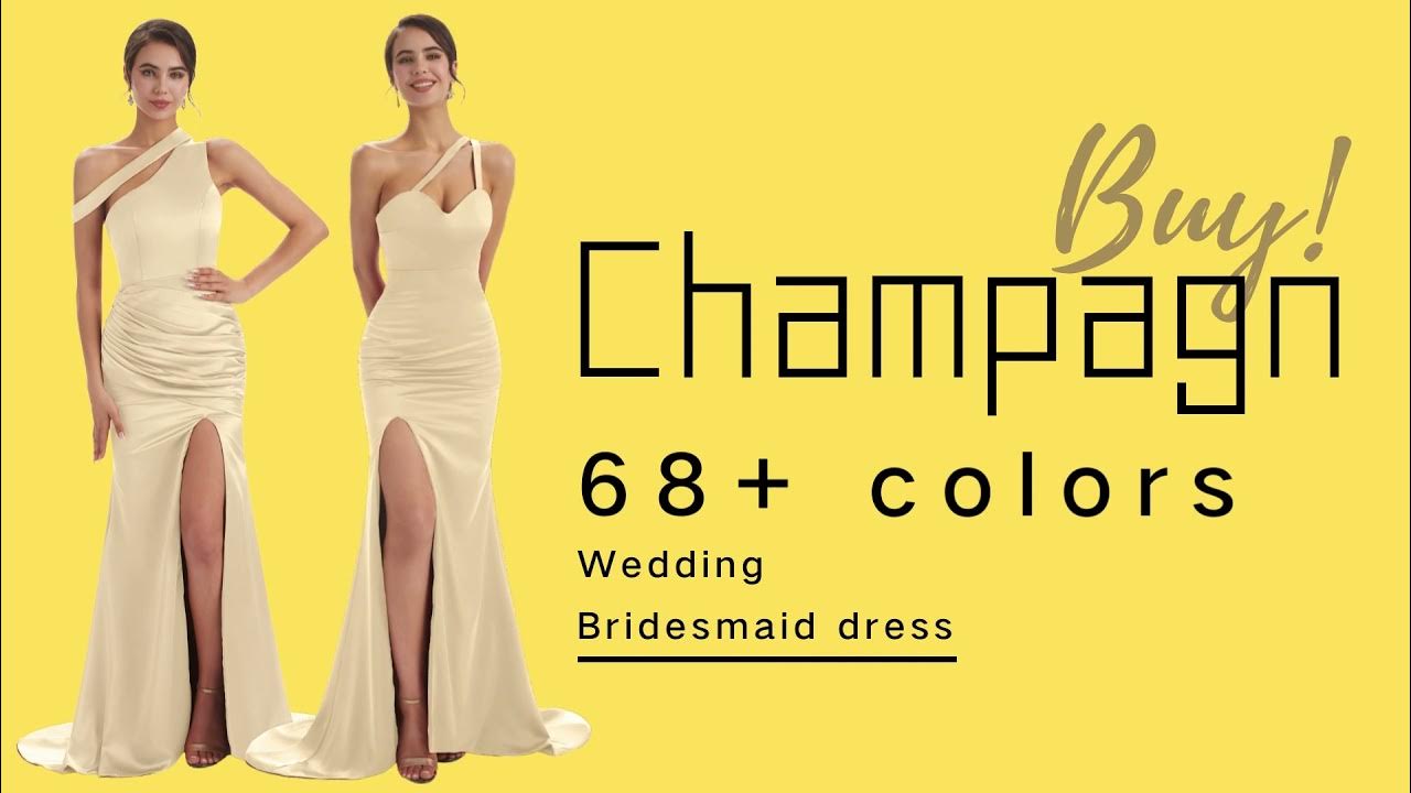 Champagne Satin Bridesmaid Dresses - YouTube