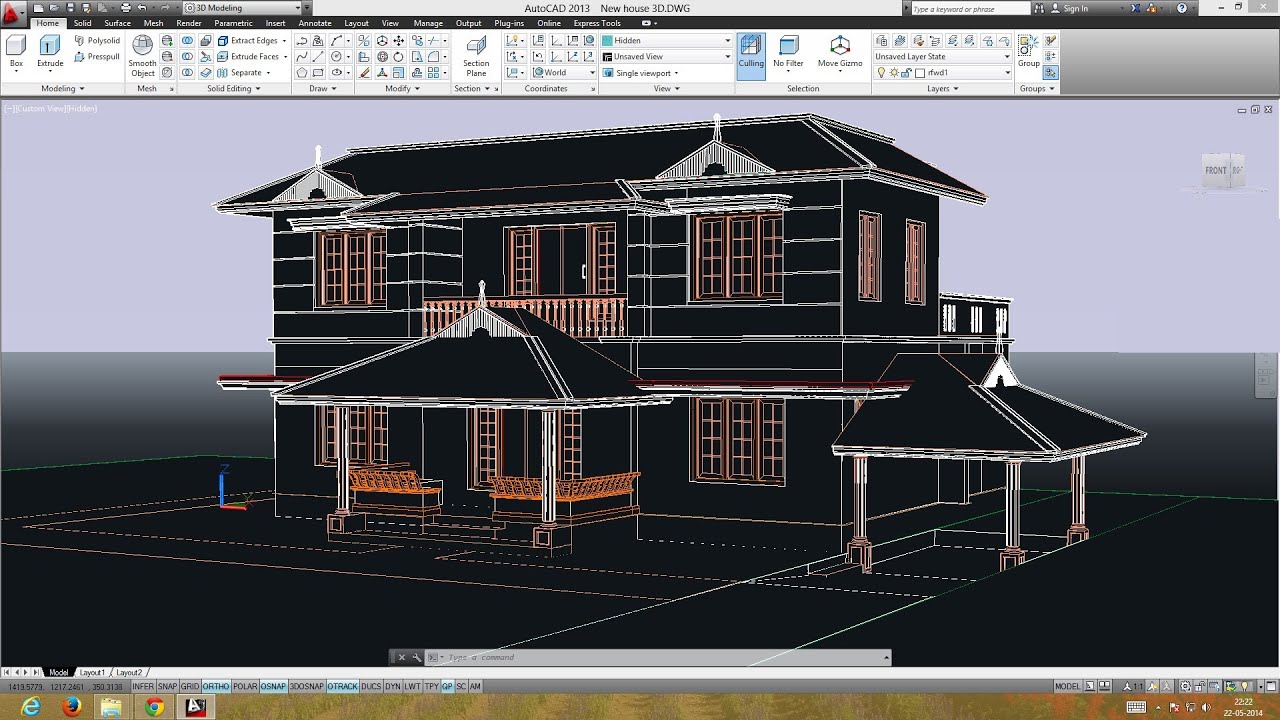 Nice How To Create 3D House In Autocad in Bedroom