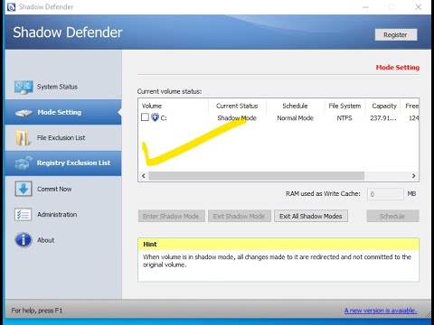 الطريقة الصحيحة لتشغيل الشادو مود لتجميد النظام وتحمي جهازك من الفيروسات
