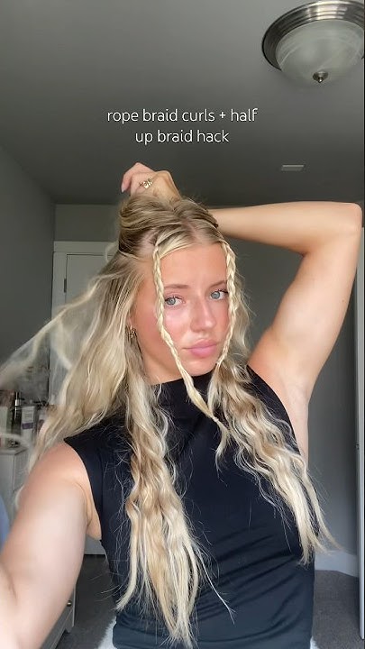  Half back braid hack + rope braid curls #hairhowto #hairtutorial # ...