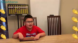 Abacus Mental Math Demo 1 - Addition & Subtraction by a 2nd grader