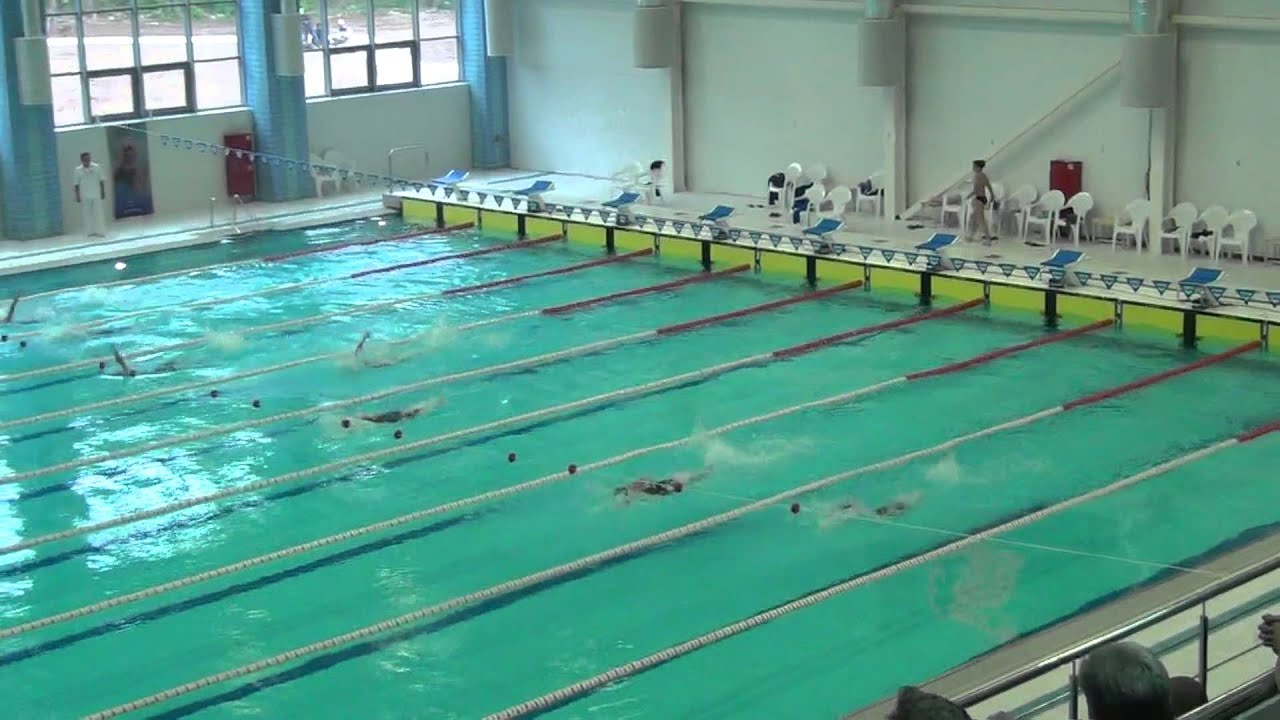 50м на спине жен Заплыв 1 - YouTube