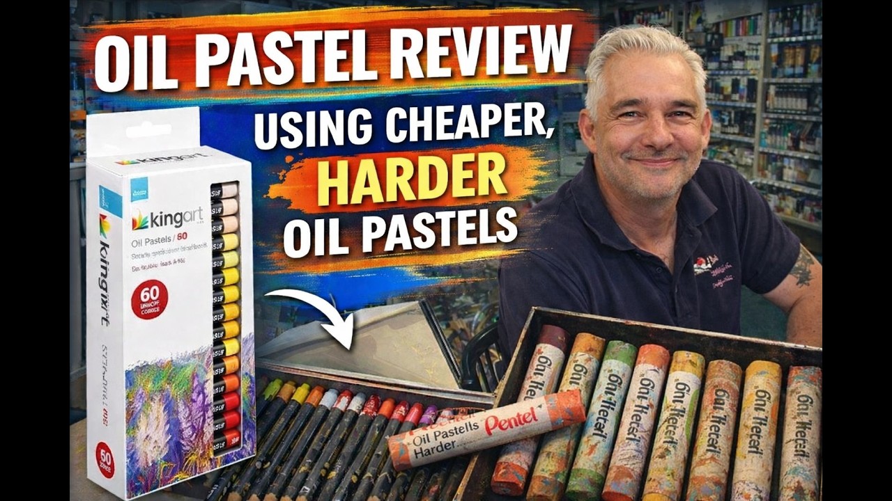 200TH Video - Oil Pastel review King Art Oil Pastels - testing Pastel mat for oil pastels