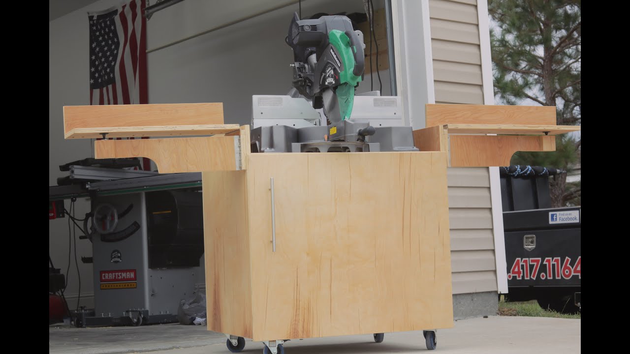 DIY // Simple Mobile Miter Saw Station Build - YouTube