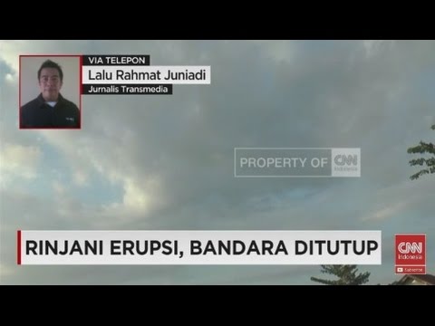 Rinjani Erupsi, Bandara Ditutup