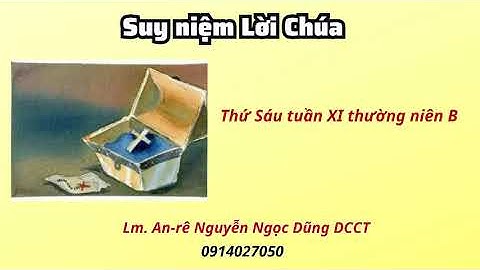 Suy niệm Lời Chúa thứ sáu tuần XI thường niên B 20/06/2024