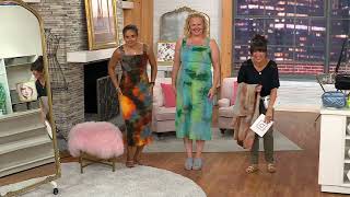 Attitudes by Renee Textured Knit Tie Dye Midi Dress on QVC