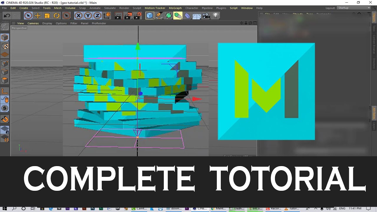 Creating Slice Cutting News 3D Animated Cube logo | cinema 4d tutorial ...