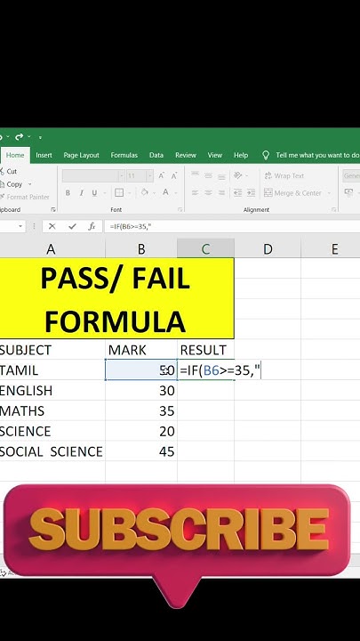 How to use the formula for Pass and Fail in Excel | Excel formula ...
