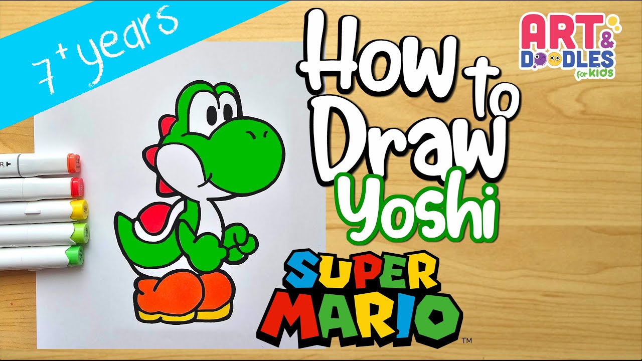 How to Draw Yoshi (Nintendo) VIDEO & Step-by-Step Pictures