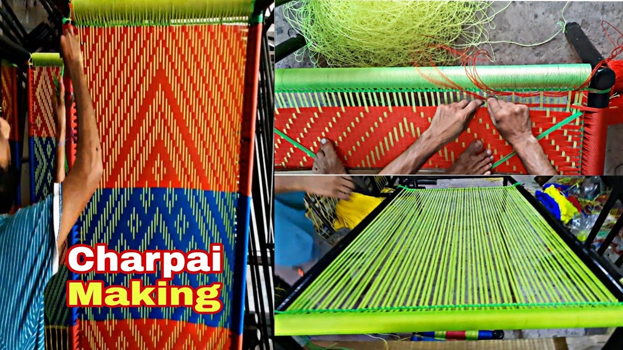 Cot Weaving Artistic Technique | Beautiful Designed Nylon Rope Cot ...
