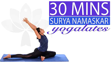 12 Rounds Surya Namaskar | Cardio Yoga Workout | Sun Salutations | Yogalates with Rashmi