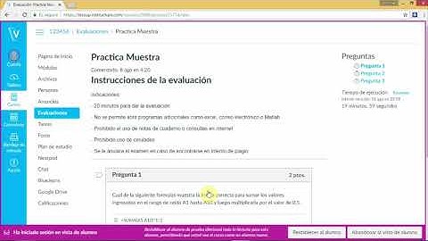 CANVAS ESTUDIANTE Rendir evaluación